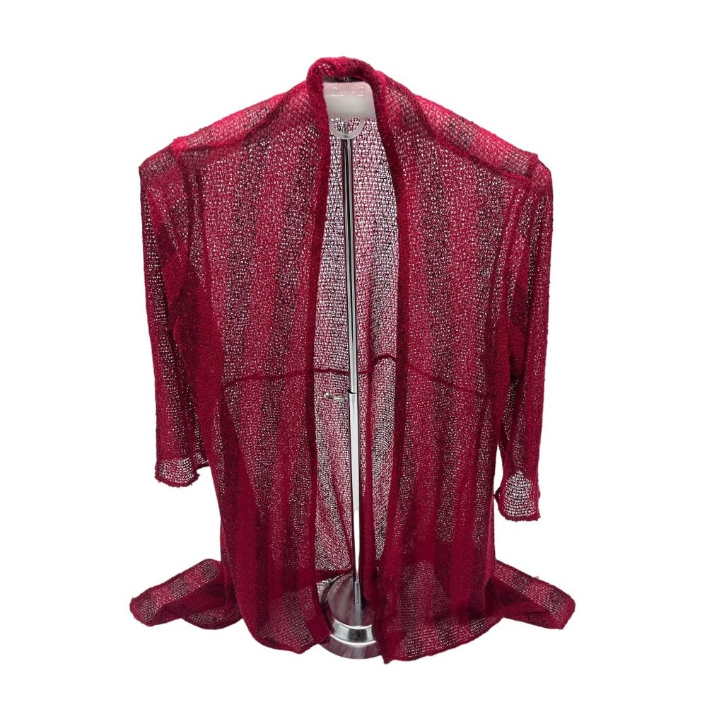 Kak Tus Red Cardigan, light knit, breathable, elegant, classy style, Small, 100%